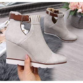 Prolamované tenisky na klínku Filippo W PAW117A béžové béžový 1