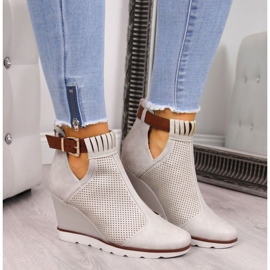 Prolamované tenisky na klínku Filippo W PAW117A béžové béžový 2