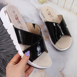 Lakované pantofle S. Barski W OLI159A černé černý 1