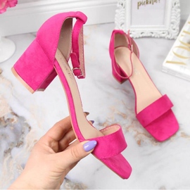 Sandály na postu Vinceza W JAN107C růžové růžový 1