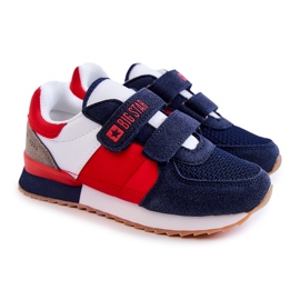 Dětská sportovní obuv Memory Foam Big Star JJ374256 Navy Blue-Red bílý červený námořnická modř 1