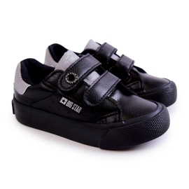 Dětské tenisky na suchý zip Big Star JJ374110 Černo-šedé černý 1