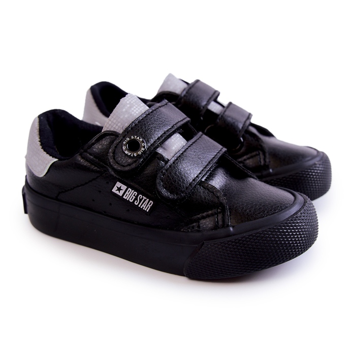Dětské tenisky na suchý zip Big Star JJ374110 Černo-šedé černý 1
