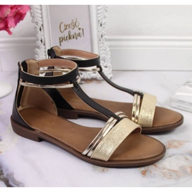 Římské sandály Potocki W WOL73A černé černá zlatý 2