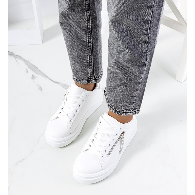 Dámské bílé a stříbrné tenisky Tamis bílý stříbrný 1