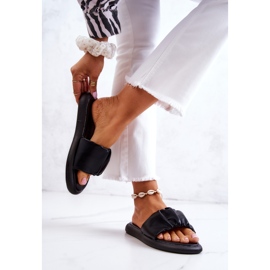 S.Barski Dámské klasické černé pantofle Kočičí černá 2