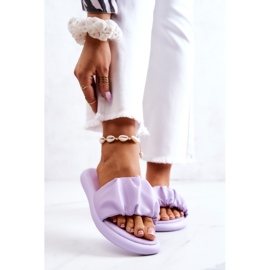 S.Barski Dámské klasické pantofle Purple Feline fialová 1