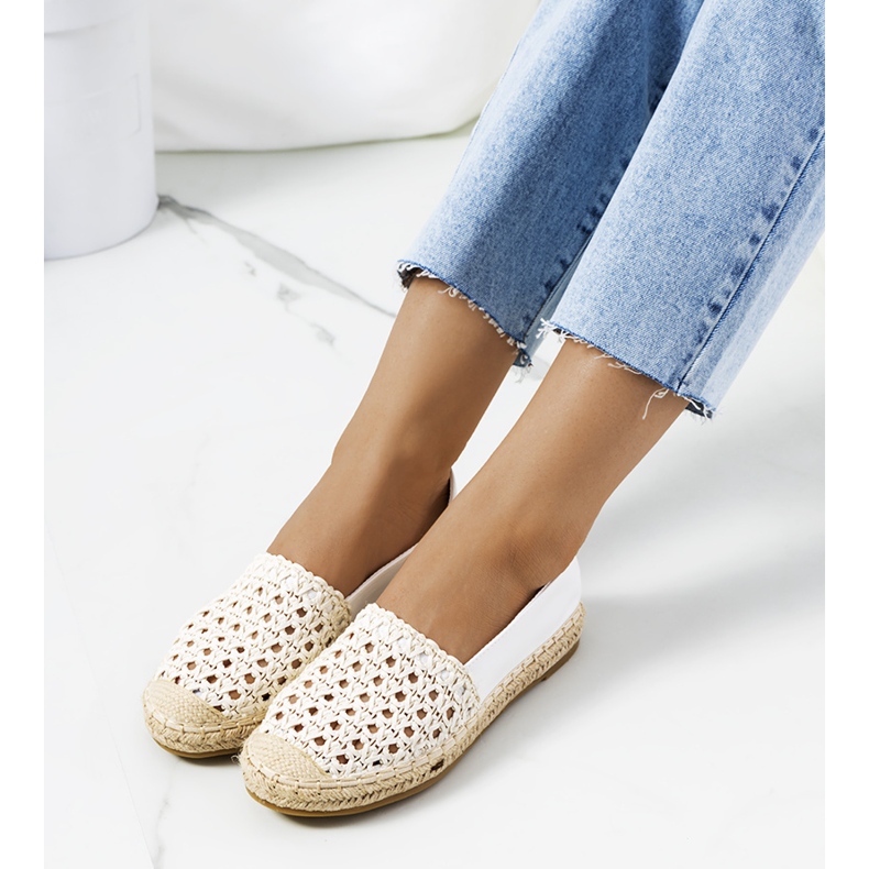 Kiomi Ecru Espadrilky pletené bílý 1