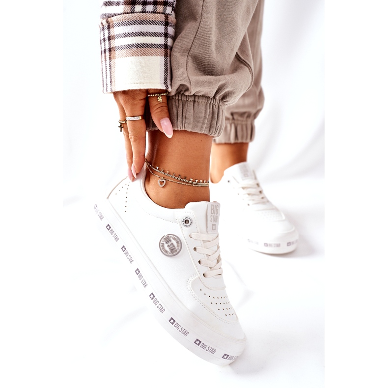 Kožené tenisky na platformě Big Star II274075 bílé bílý 2