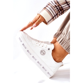 Kožené tenisky na platformě Big Star II274075 bílé bílý 4