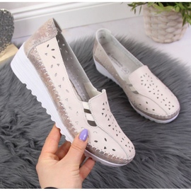 Kožené boty na klínku béžové T.Sokolski W SCA156 béžový 1