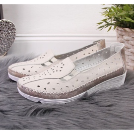 Kožené boty na klínku béžové T.Sokolski W SCA156 béžový 2