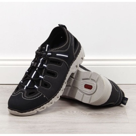 Kožené boty Rieker M RKR510 tmavě modrá modrý 2