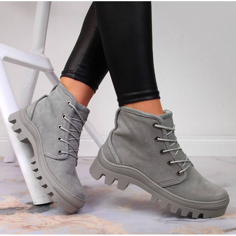 Šedé kožené tenisky Filippo W PAW325B šedá 2