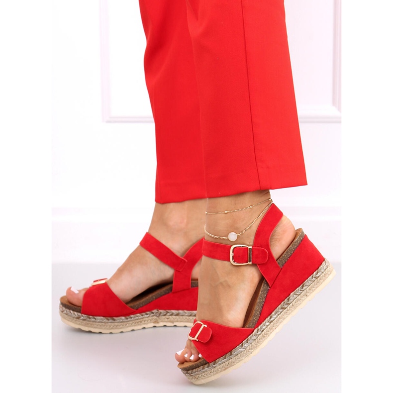 Espadrilky na klínových sandálech Boseda Red červený 1
