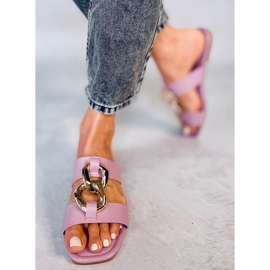 Pantofle s řetízkem Saud Purple růžový 1