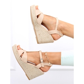 Espadrilky sandály na klínku Basam Beige béžový 1 Espadrilky sandály na klínku Basam Beige béžový 1