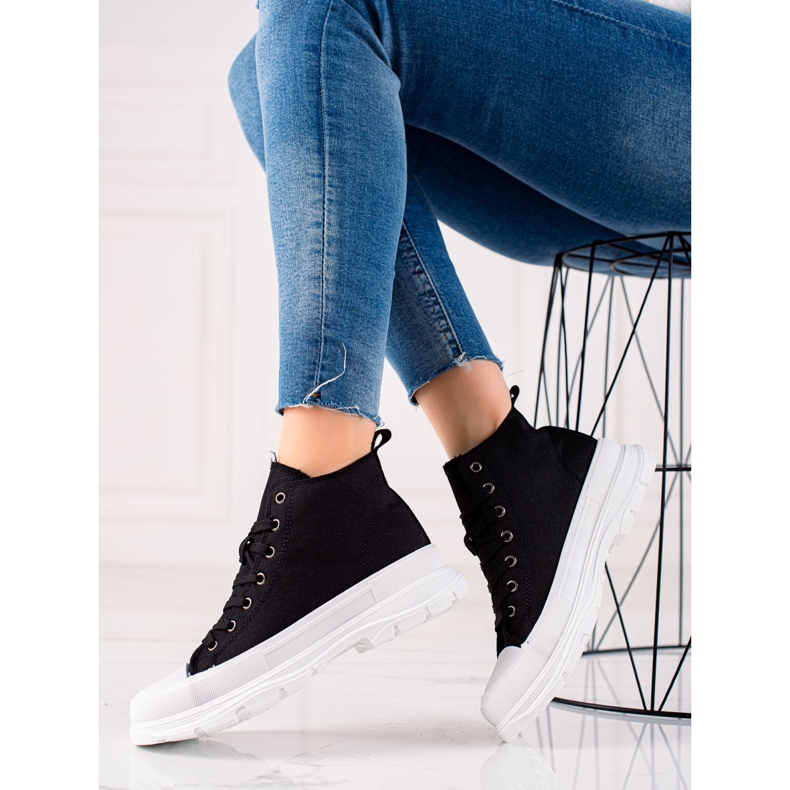 Forever Folie Černé tenisky na platformě černý 1