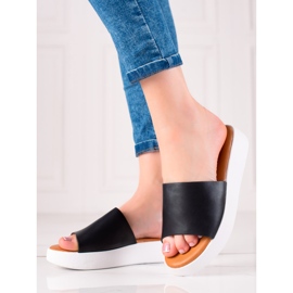 Encor Černé pantofle na platformě černý 1