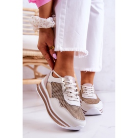 S.Barski Dámská sportovní obuv Tenisky bílé a zlaté Bourne bílý zlatý 1