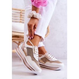 S.Barski Dámská sportovní obuv Tenisky bílé a zlaté Bourne bílý zlatý 2