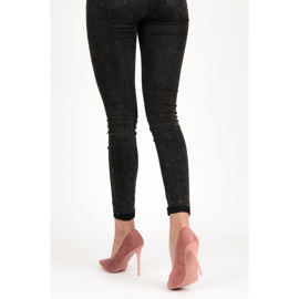 VICES semišové podpatky růžový 2