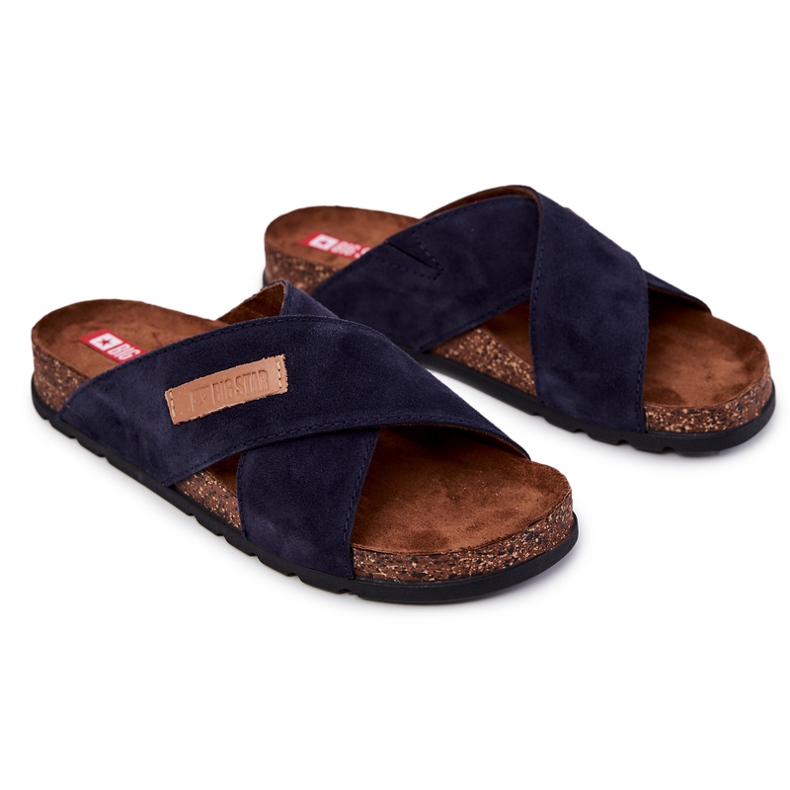 Pánské pohodlné pantofle Big Star JJ176008 Navy Blue námořnická modrá 1