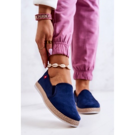 Dámské espadrilky Slip-On Big Star JJ276003 Navy Blue námořnická modrá 1