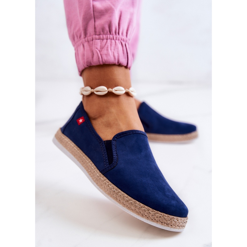 Dámské espadrilky Slip-On Big Star JJ276003 Navy Blue námořnická modř 2