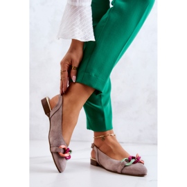 Lewski Shoes Semišové balerínky s řetízkem Lewski Boty 3125 Béžová béžový 2