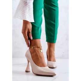 Lewski Shoes Módní kožené lodičky Lewski Boty 3181 Béžová béžový 2 Lewski Shoes Módní kožené lodičky Lewski Boty 3181 Béžová béžový 2
