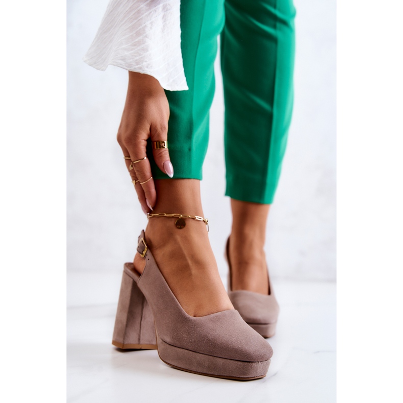 Semišové lodičky Maciejka 05441-10 Béžová béžový 1