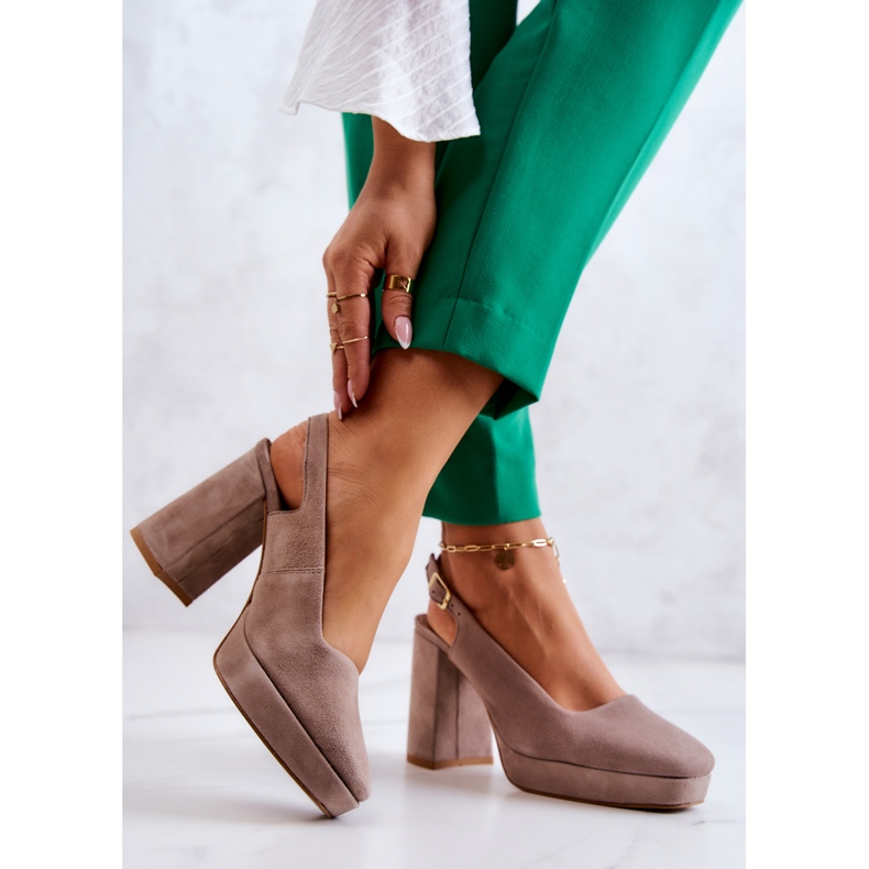 Semišové lodičky Maciejka 05441-10 Béžová béžový 2