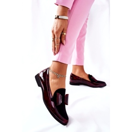 Dámské brogues Maciejka lakované mokasíny mramorované burgundské 04099-33 / 00-1 černý červený 3