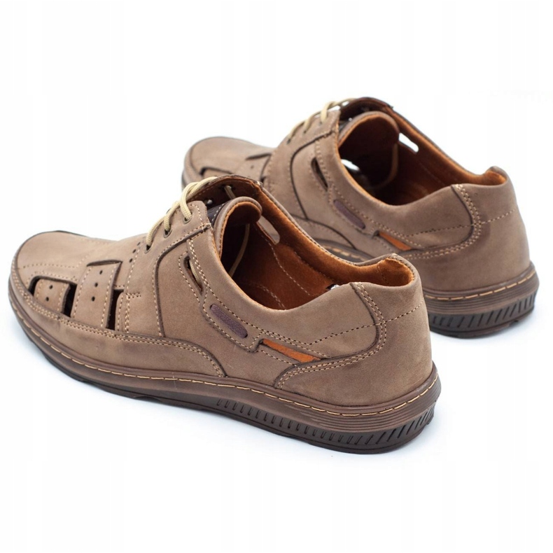 KENT Pánská letní obuv prolamovaná 600 hnědá hnědý 2