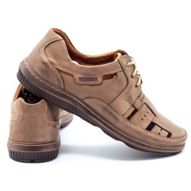 KENT Pánská letní obuv prolamovaná 600 hnědá hnědý 4