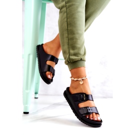 S.Barski Černé pantofle Corina se sponou černá 4