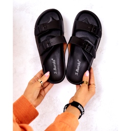 S.Barski Černé pantofle Corina se sponou černá 5