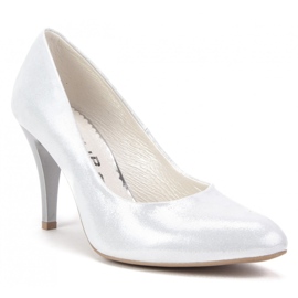 Filippo 097 stříbrné saténové lodičky stříbrný 1