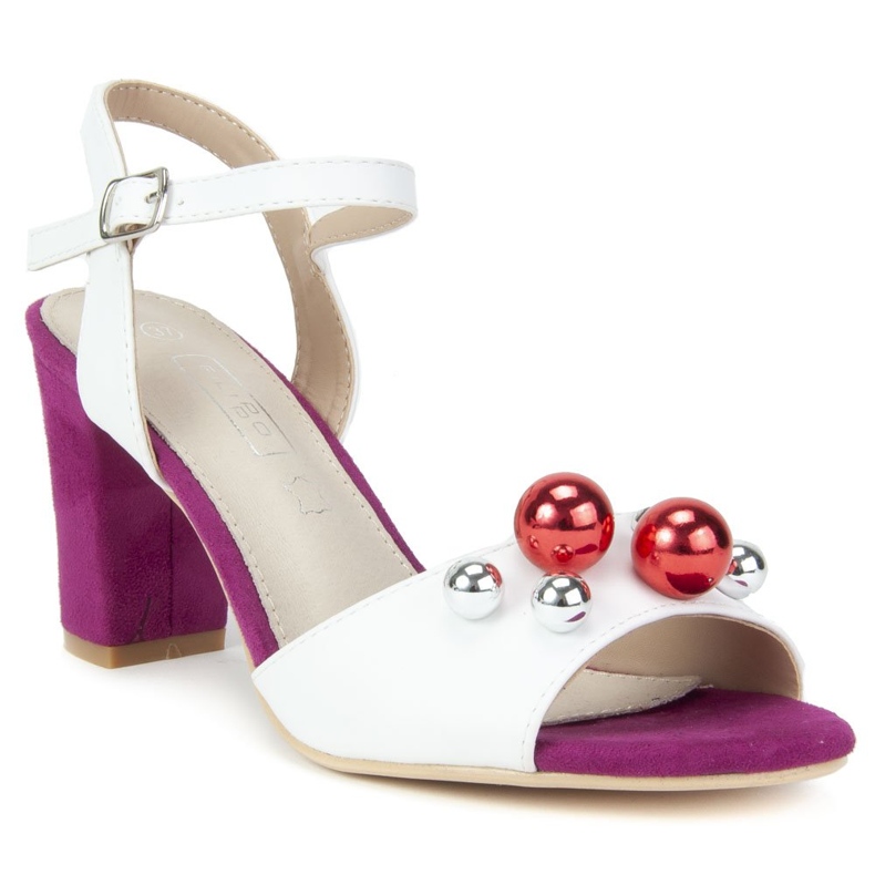 Bílé sandály Filippo DS772 / 19 Wh Fh bílý růžový 1