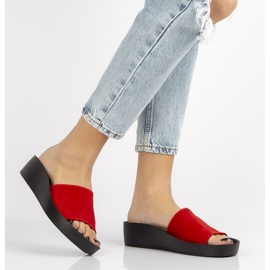 Kožené pantofle Filippo DK1220 / 20 Rd červené 1