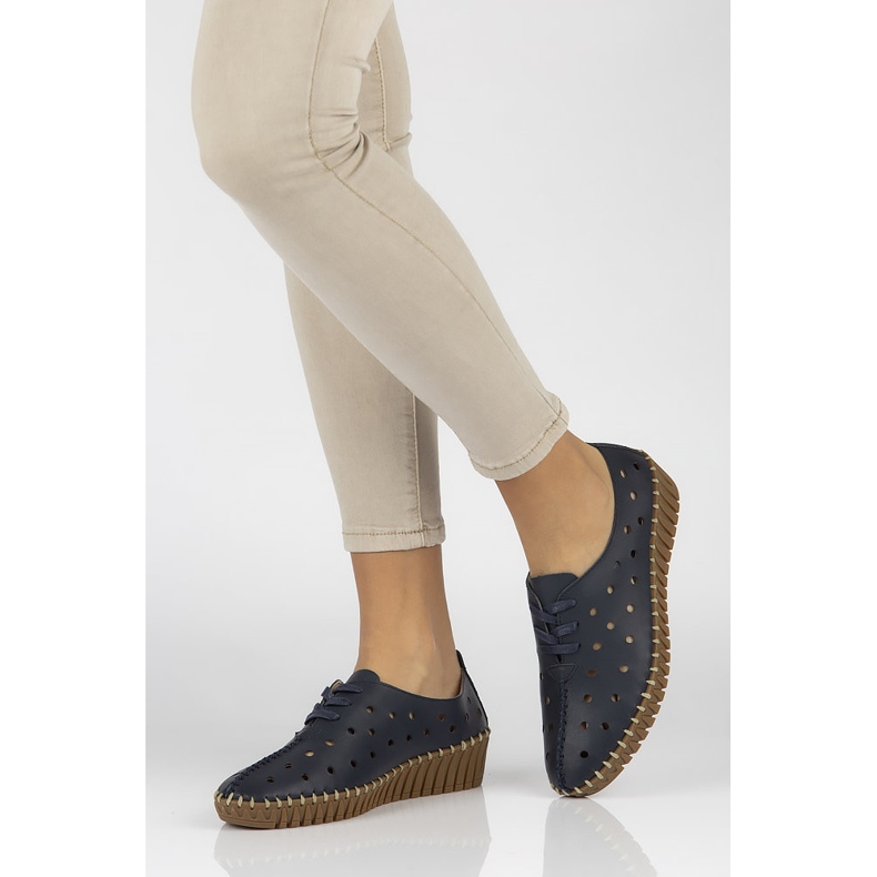 Kožené boty Filippo DP1230 / 20 Nv tmavě modrá námořnická modrá 1