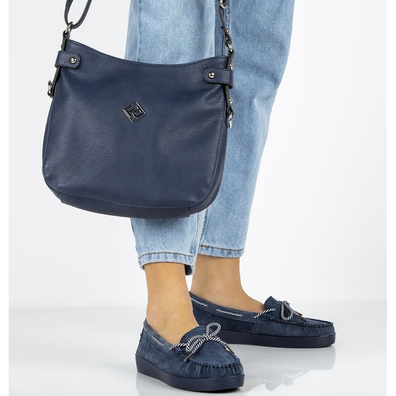 Kožené mokasíny Filippo DP1200 / 20 Nv tmavě modrá námořnická modrá 1