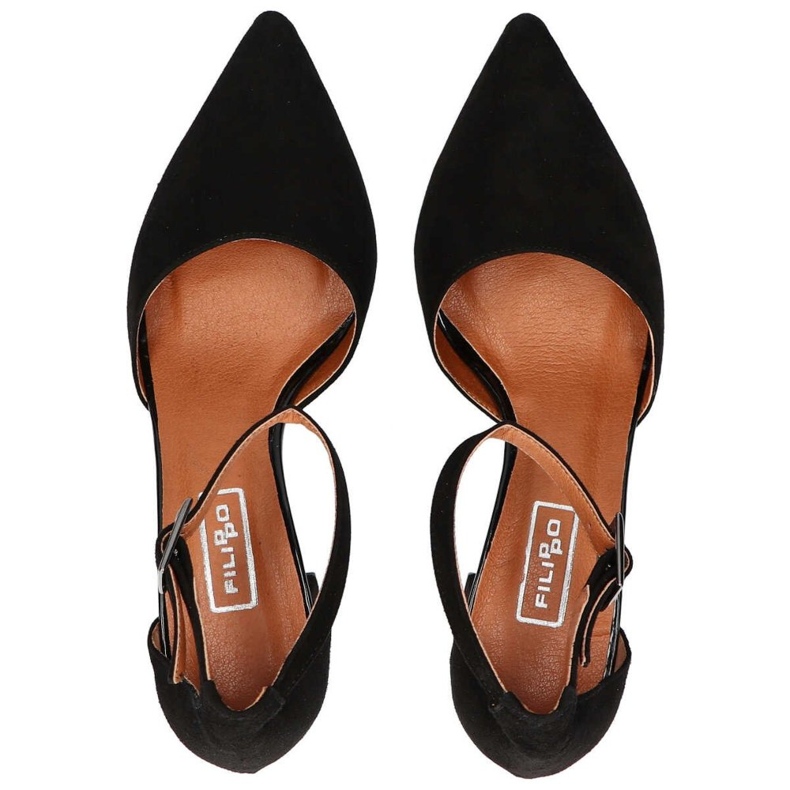 Černé semišové sandály Filippo 1515 černá 1