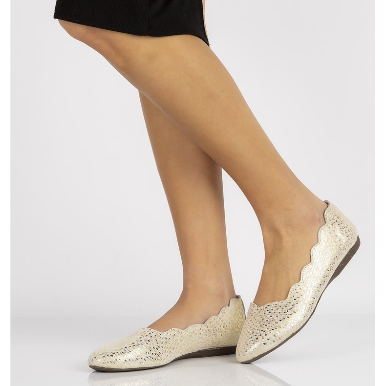 Kožené baleríny Filippo DP1336 / 20 Go golden zlatý žlutá 1 Kožené baleríny Filippo DP1336 / 20 Go golden zlatý žlutá 1