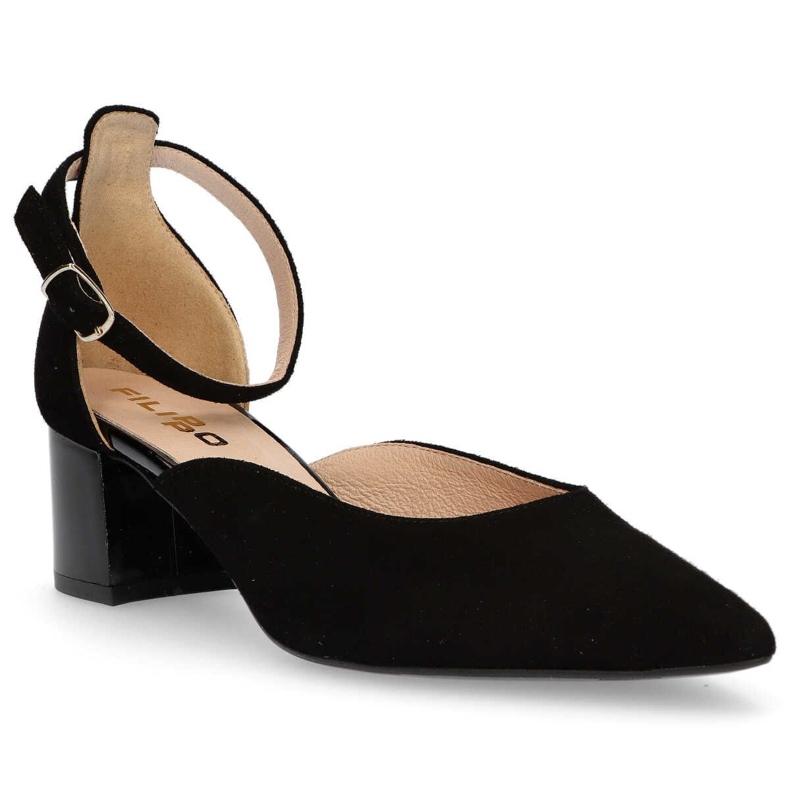 Černé semišové lodičky Filippo F272 černá 1