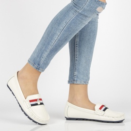 Kožené mokasíny Filippo DP1406 / 20 Wh bílé bílý 2