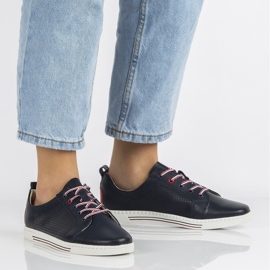 Kožené boty Filippo DP008 / 20 Nv tmavě modrá námořnická modrá 2