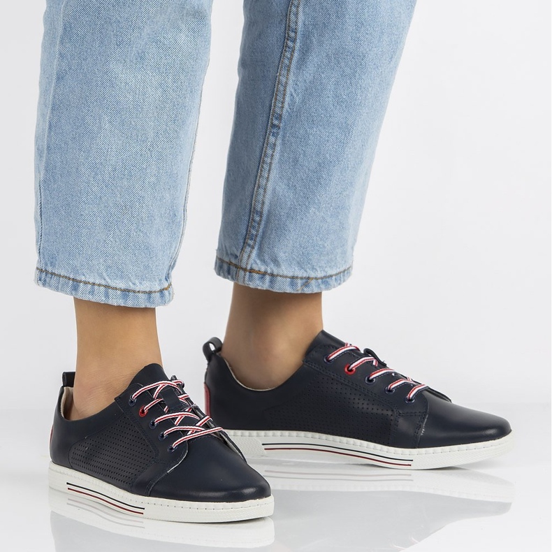 Kožené boty Filippo DP008 / 20 Nv tmavě modrá námořnická modrá 2