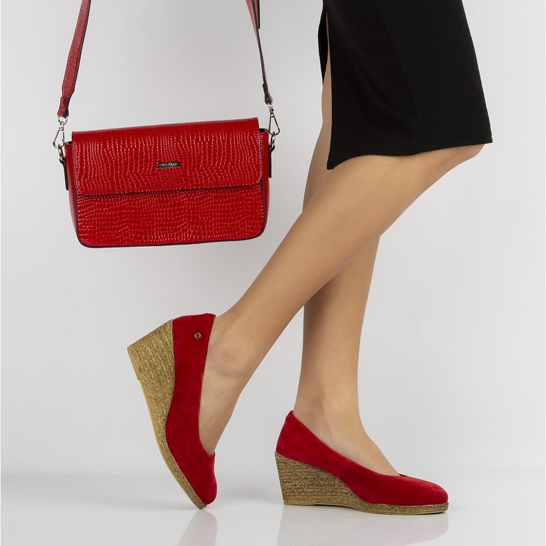 Červené kožené boty Filippo DP1328 / 20 Rd žlutá 1